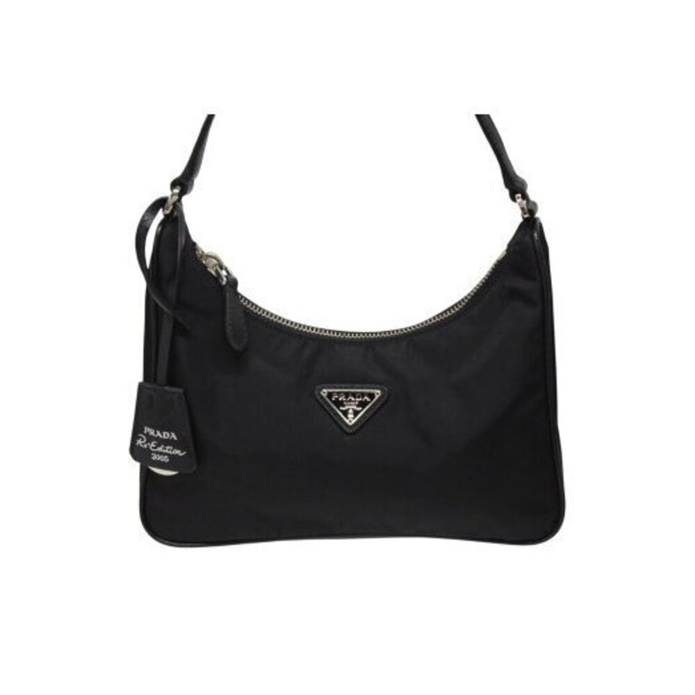 Prada Hobo one shoulder bag RE EDITION triangle logo black nylon - Picture 2 of 8